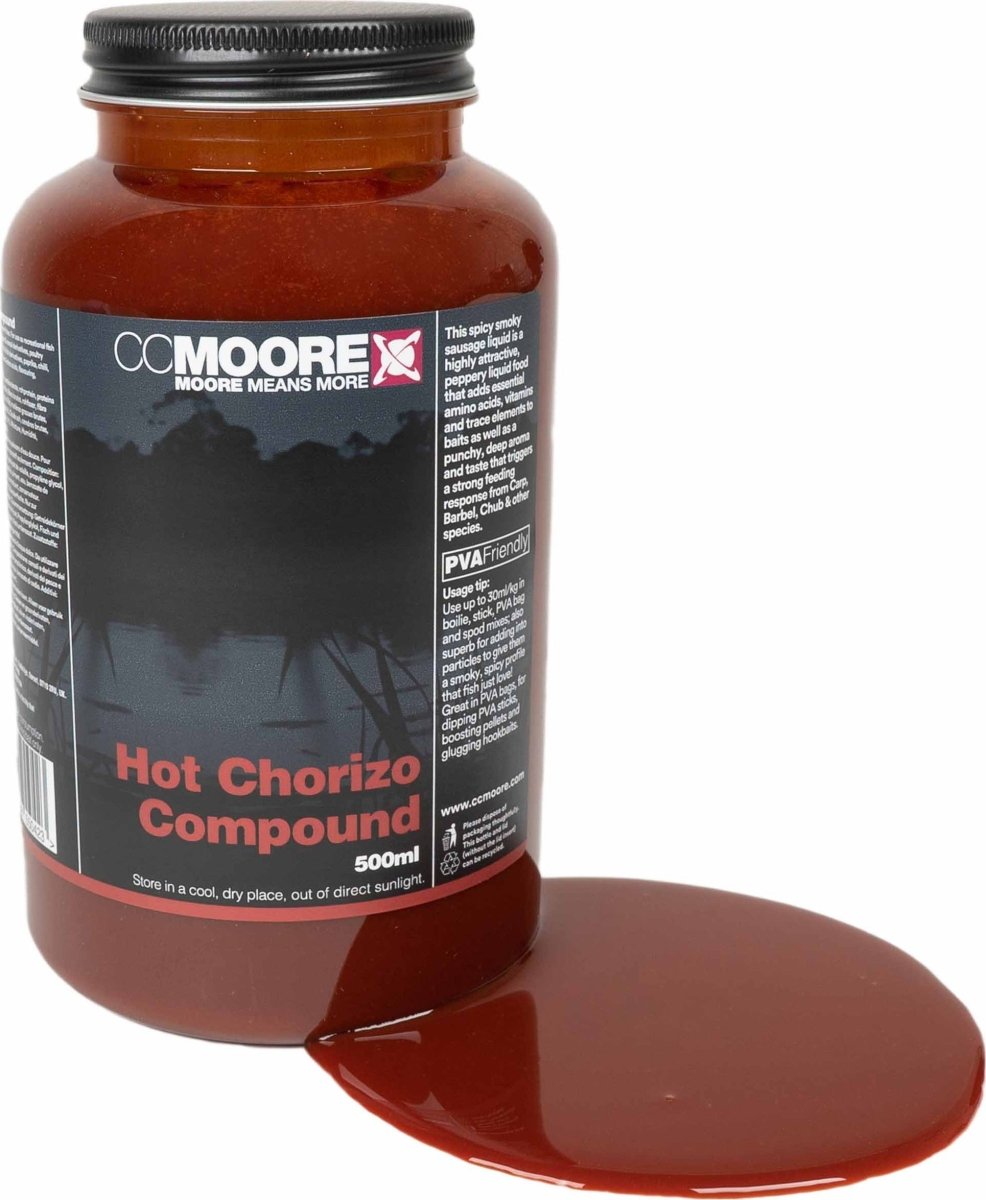 CC Moore Hot Chorizo Compound - 500ml - dé KarperCentrale CC Moore Hot Chorizo Compound - 500ml - dé KarperCentrale