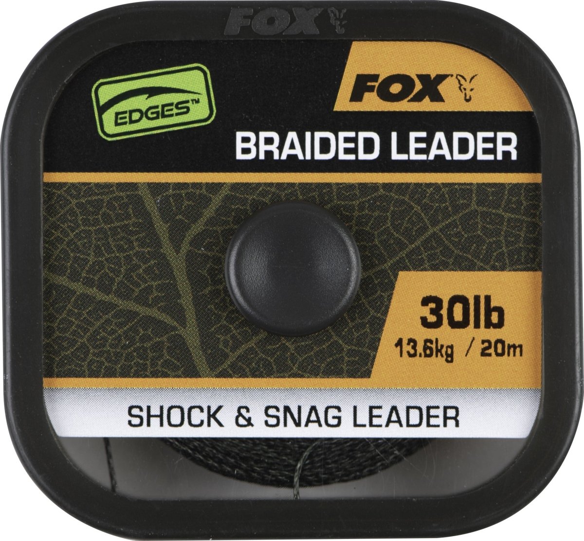 Fox Edges Naturals Braided Leader - 20m - Snag & shock leader - dé KarperCentrale