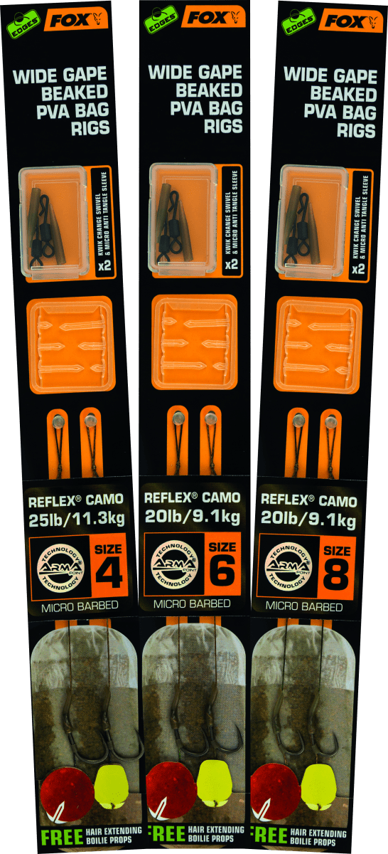 Fox Edges Wide Gape Beaked PVA Ready Rigs - dé KarperCentrale