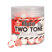 Dynamite Baits Fluro Two Tone Pop - Ups - 15mm - Strawberry & Coconut - KarperCentrale
