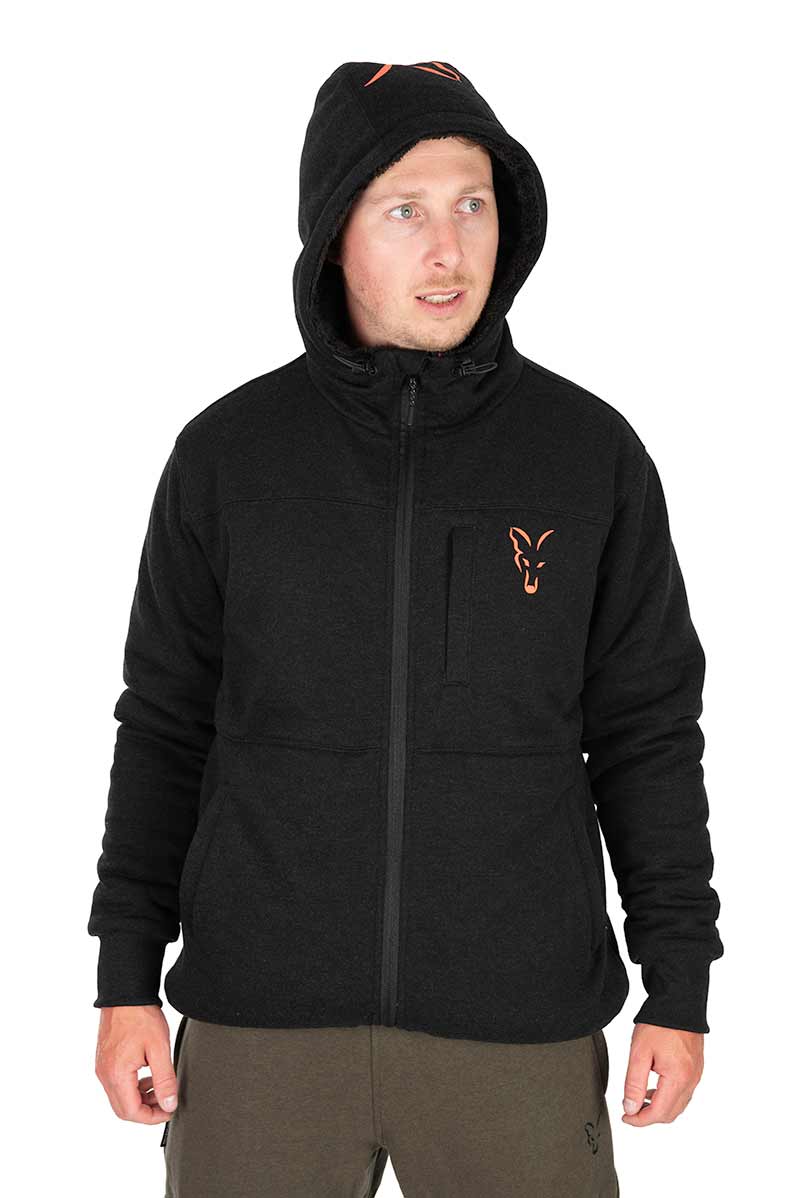 Fox Collection Sherpa Hoody Black/Orange - dé KarperCentrale