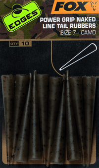 Fox Edges Camo Power Grip Naked Tail Rubbers - dé KarperCentrale